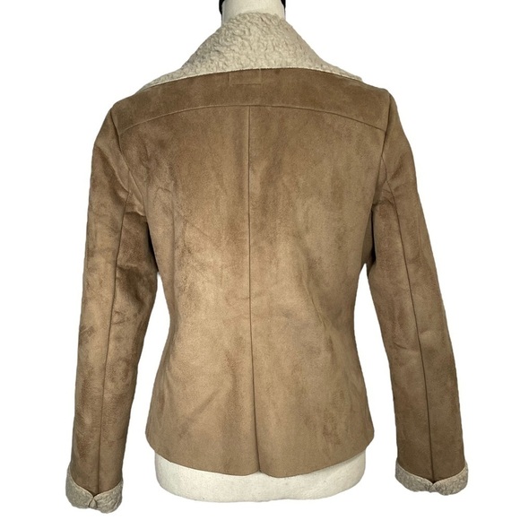 Old Navy Shearling Moto Desert Camel Zip-up Jacket - Picture 5 of 8